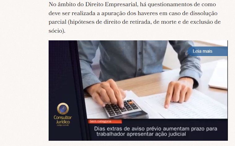 APURAÇÃO DE HAVERES NA RETIRADA OU EXCLUSÃO DE SÓCIO | Descomplicont