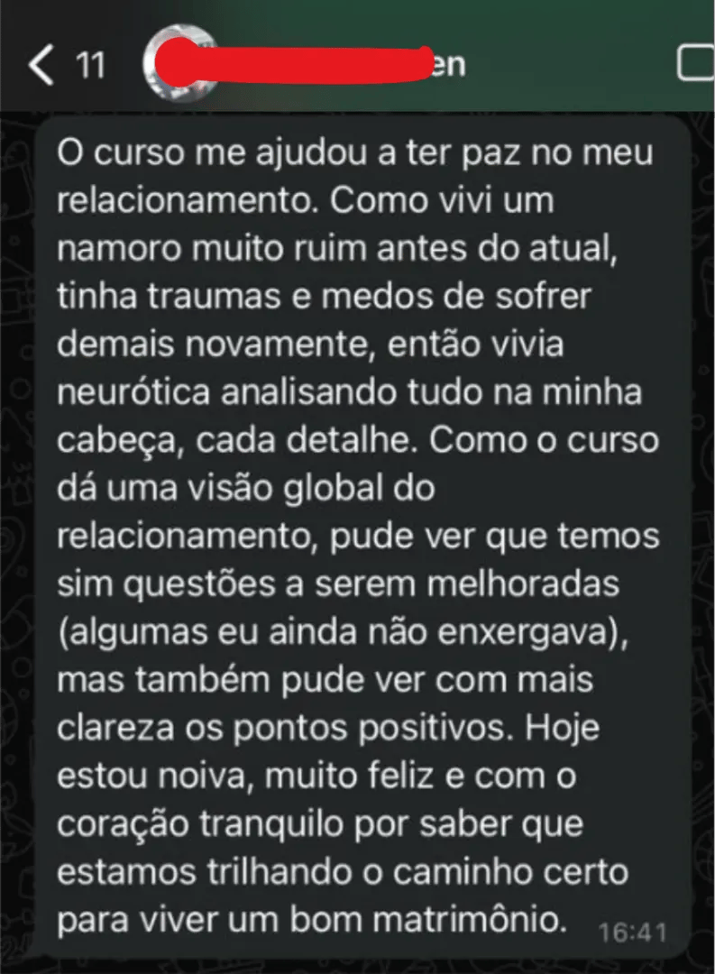 depoimento aluna realizada