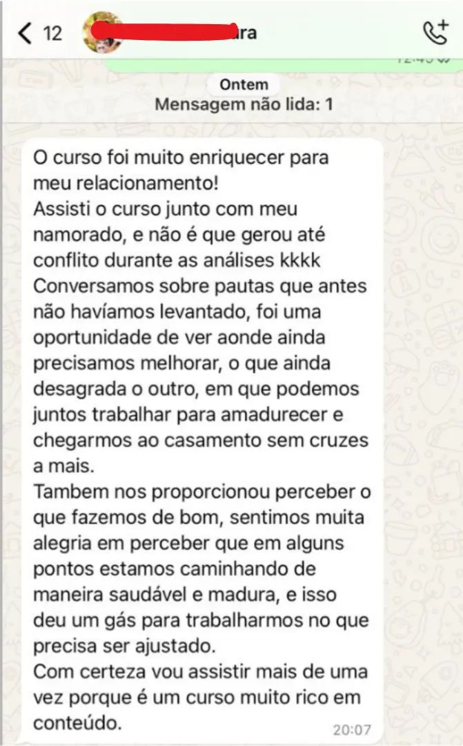 depoimento aluna realizada